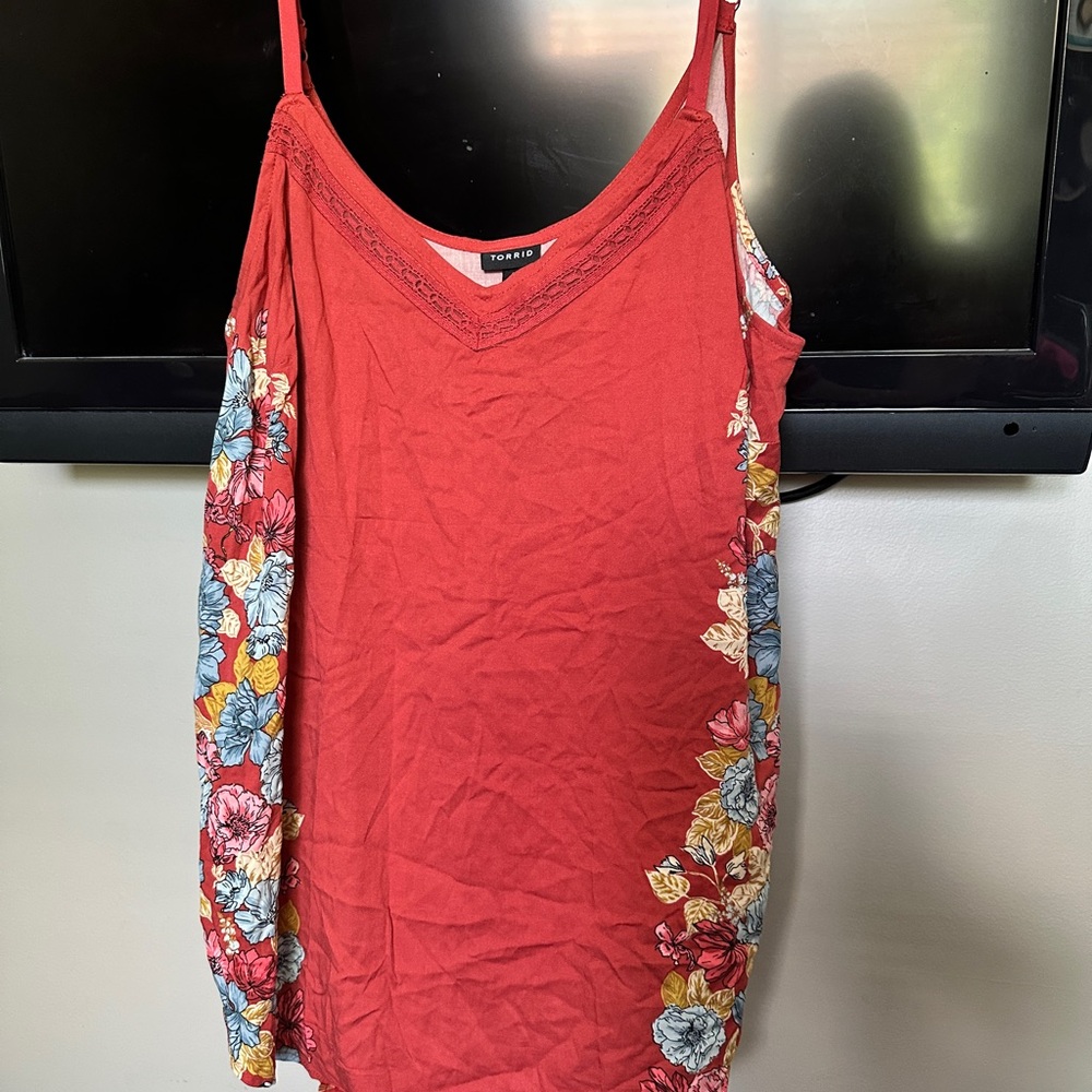 Torrid Rust Colored Floral Sides Camisole